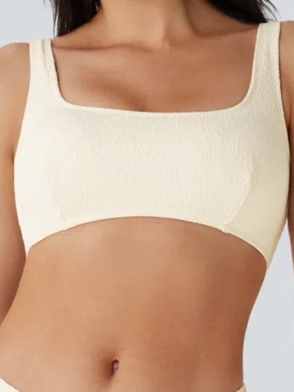 🔥Square Neck Textured Bikini Swimsuit Top🔥